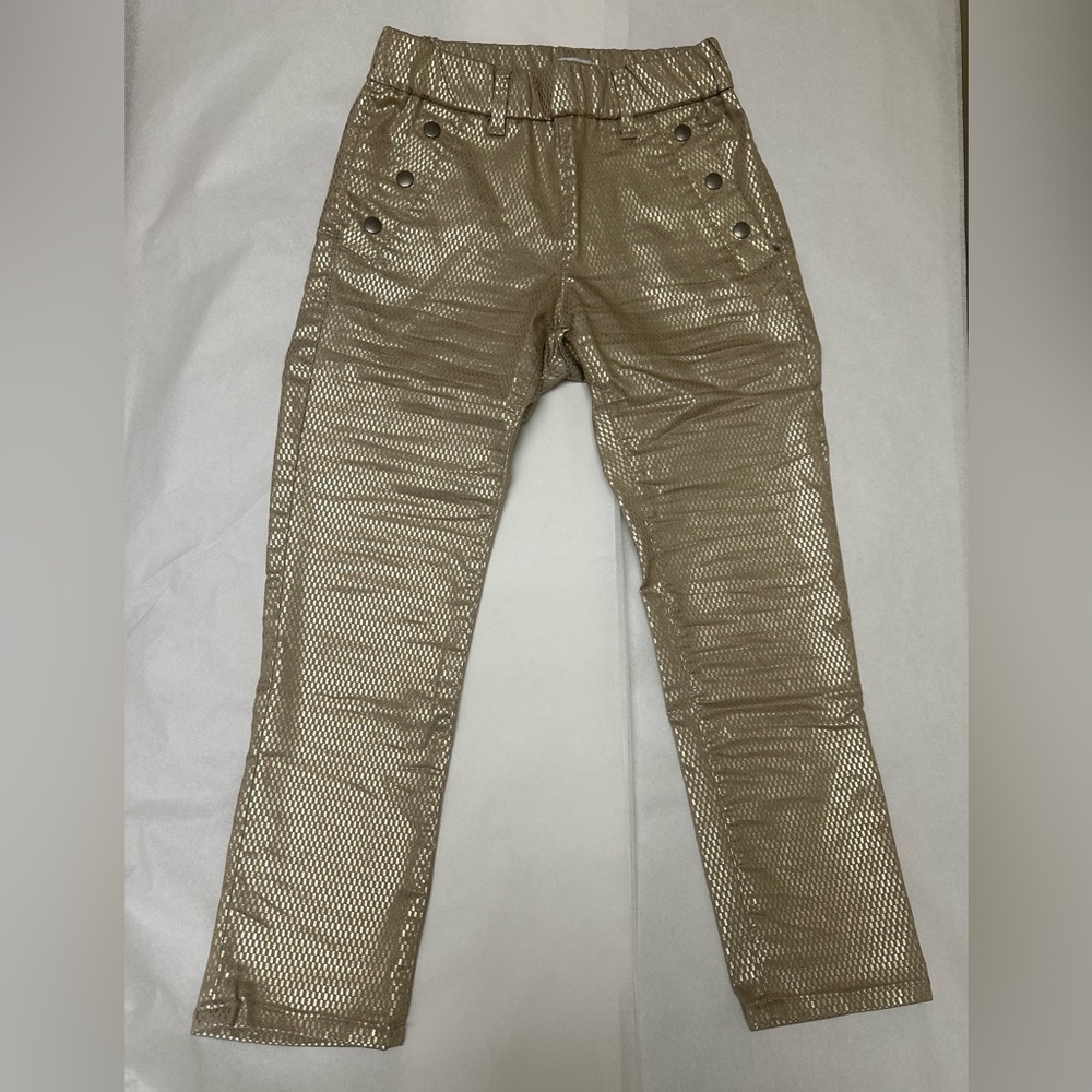 Bevy Flog Dafna Button Capri Flog Pants - Gold - image 3